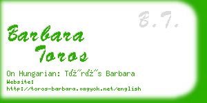 barbara toros business card